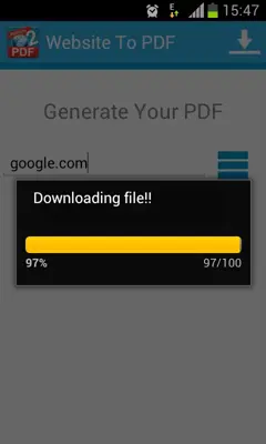 Website To PDF android App screenshot 1